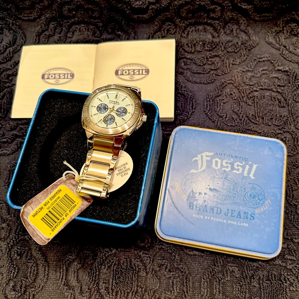 Fossil Silver Men's Watch, NWT
